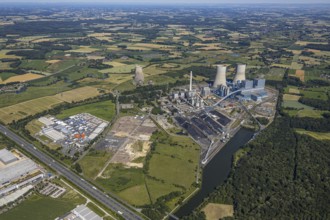 Aerial photo, RWE power plant Westfalen, Hamm, Ruhr area, North Rhine-Westphalia, Germany, DE,