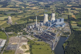 Aerial photo, RWE power plant Westfalen, Hamm, Ruhr area, North Rhine-Westphalia, Germany, DE,