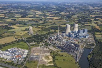 Aerial photo, RWE power plant Westfalen, Hamm, Ruhr area, North Rhine-Westphalia, Germany, DE,