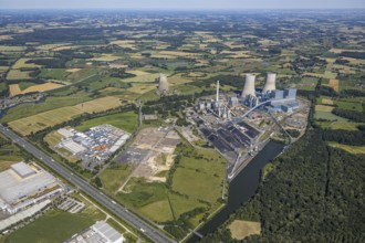 Aerial photo, RWE power plant Westfalen, Hamm, Ruhr area, North Rhine-Westphalia, Germany, DE,