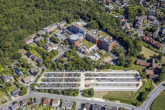 Aerial photo, Barbara-Klinik, new car parks, helipad, Heessen, Hamm, Ruhr area, North