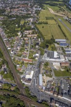 Aerial view, Heessener Straße eastbound, Seeburger Straße construction area, EDLH airfield,