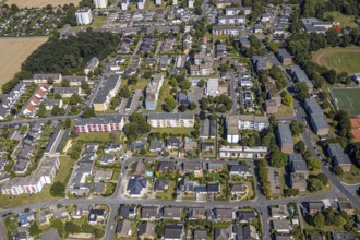 Aerial view, settlement Dasbeck, Heessen, Hamm, Ruhr area, North Rhine-Westphalia, Germany, DE,