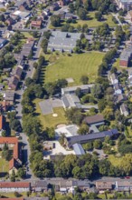 Aerial photo, Sachsenhalle, special school Erich-Kästner-Schule, primary school Gutenbergschule,