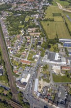 Aerial view, Heessener Straße eastbound, Seeburger Straße construction area, EDLH airfield,