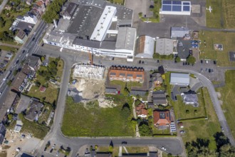 Aerial photo, construction area Seeburger Straße, airfield EDLH, Hamm, Ruhr area, North