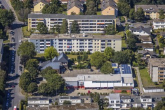 Aerial view, apartment buildings Goldsternstraße - Irisweg, Hamm, Ruhr area, North