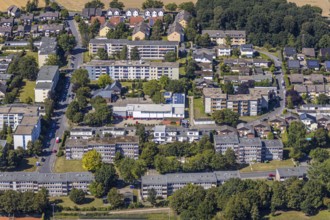 Aerial view, apartment buildings Goldsternstraße - Irisweg, Hamm, Ruhr area, North