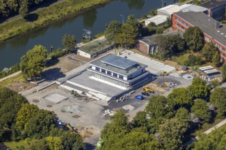 Aerial view, construction site water sports centre, Hamm, Ruhr area, North Rhine-Westphalia,