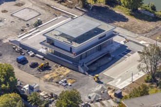 Aerial view, construction site water sports centre, Hamm, Ruhr area, North Rhine-Westphalia,