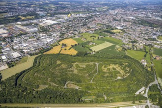 Aerial photograph, view of Hamm-Daberg, Kissinger Höhe slagheap, Humbert slagheap, former