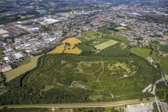Aerial photograph, view of Hamm-Daberg, Kissinger Höhe slagheap, Humbert slagheap, former