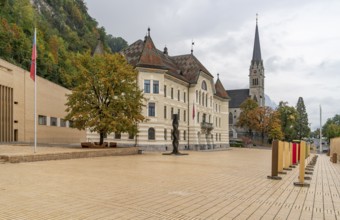 Impression of Vaduz, the capital city of Liechtenstein at autumn time