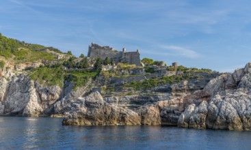 Doria Castle at Porto Venere, a town at a coastal area in the province of La Spezia in Liguria,
