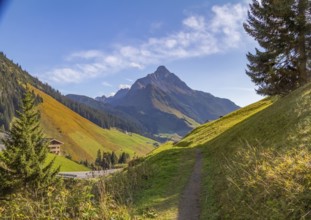 Idyllic scenery around Warth, a municipality in the district of Bregenz in the Austrian state of