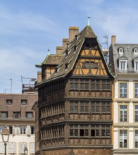 Idyllic impression showing the Kammerzell House in Strasbourg, a city at the Alsace region in