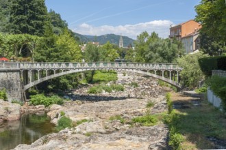 Scenery around Vals-les-Bains, a commune in the Ardeche department located at the Volane river in