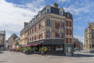 City view of Fecamp, a commune in the Seine-Maritime department in the Normandy Region of France