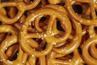 Full frame macro shot of some lye pretzels