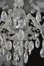 Detail shot of a chandelier in dark back