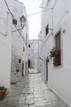 Alleyway in Ostuni, a city in Apulia, Italy