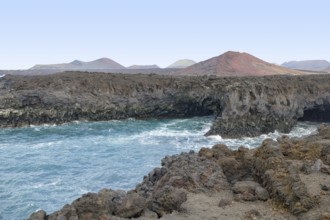 Rocky coastal area named Los Hervideros at Lanzarote in the Canary Islands