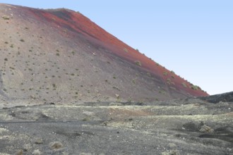 Impression at the Timanfaya National Park in Lanzarote, part of the Canary Islands in Spain