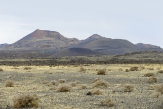 Impression at the Timanfaya National Park in Lanzarote, part of the Canary Islands in Spain