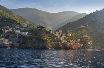 Scenery around Riomaggiore, a village at a coastal area named Cinque Terre in Liguria, located in