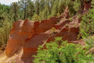 Impression around the Ochre Path near Roussillon, a commune in the Vaucluse department of the