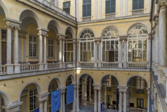 Patio at the University of Genoa, the capital of the italian region of Liguria