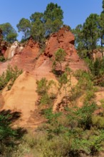 Impression around the Ochre Path near Roussillon, a commune in the Vaucluse department of the