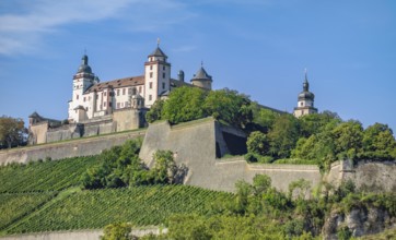 The Marienberg Fortress in Wuerzburg, a city in the Franconia region of bavaria in Germany at
