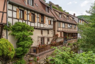Waterside impression of Kaysersberg, a historical town and former commune in Alsace in northeastern