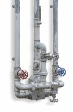 Piping and fittings isolated in white back with shadow