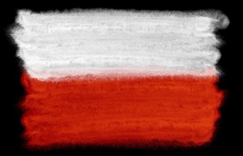 Watercolor illustration of the Poland flag