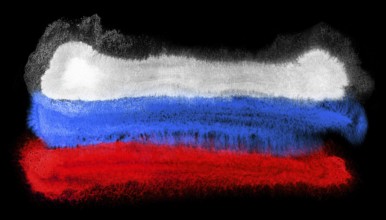 Watercolor illustration of the Russia flag