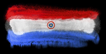 Watercolor illustration of the Paraguay flag