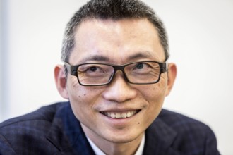 DEU Germany Germany Berlin Chinese billionaire Charles Chen Yidan during a meeting with Taz
