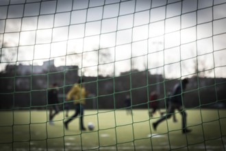 DEU Germany Germany Berlin Sports ground on Eisackstrasse in Berlin-Schöneberg. Refugees from a