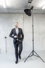 DEU Germany Germany Berlin FDP chairman Christian Lindner visits the TAZ. Portrait photos