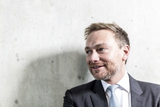 DEU Germany Germany Berlin FDP chairman Christian Lindner visits the TAZ. Portrait photos