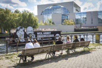 DEU Germany Germany Berlin Action by ONE on the Spree for the Bundestag elections. Protest against