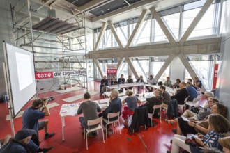 DEU Germany Germany Berlin Press tour of the new Taz building in Friedrichsstrasse