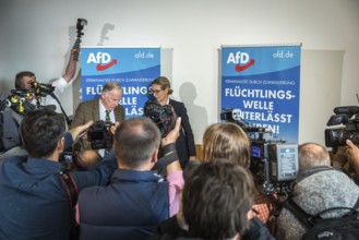DEU Germany Germany Berlin AFD press conference on immigration and crime with Alice Weidel and