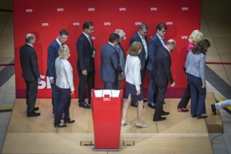 DEU Germany Germany Berlin SPD press conference and photo opportunity after the lost state election