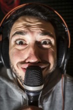 DEU Germany Germany Berlin Beatboxer Daniel Mandolini during a photo shoot in his studio