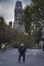 DEU Germany Germany Berlin Fire brigade operation on Kurfürstendamm. Storm Xavier had caused trees