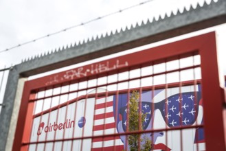 DEU Germany Germany Berlin A closed Air Berlin hangar with graffiti on Saatwinkler Damm. The