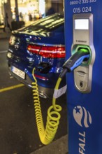 DEU Germany Germany Berlin A Mercedes Benz electric car at a Vattenfall charging station in